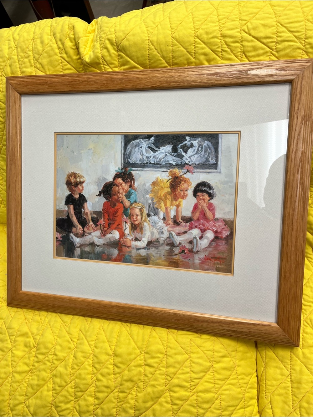 Corinne Hartley “Break Time” Plate Signed Lithograph 22.5x18.5x.5